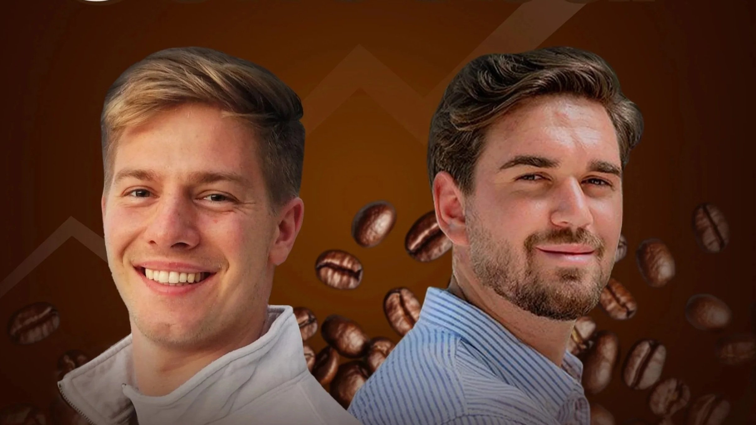 Basil Merk auf der Coverseite des Coffeebar Podcast, in dem er regelmäßig von den größten Experten weltweit lernt und als Moderator die Größen der Wirtschaft interviewed