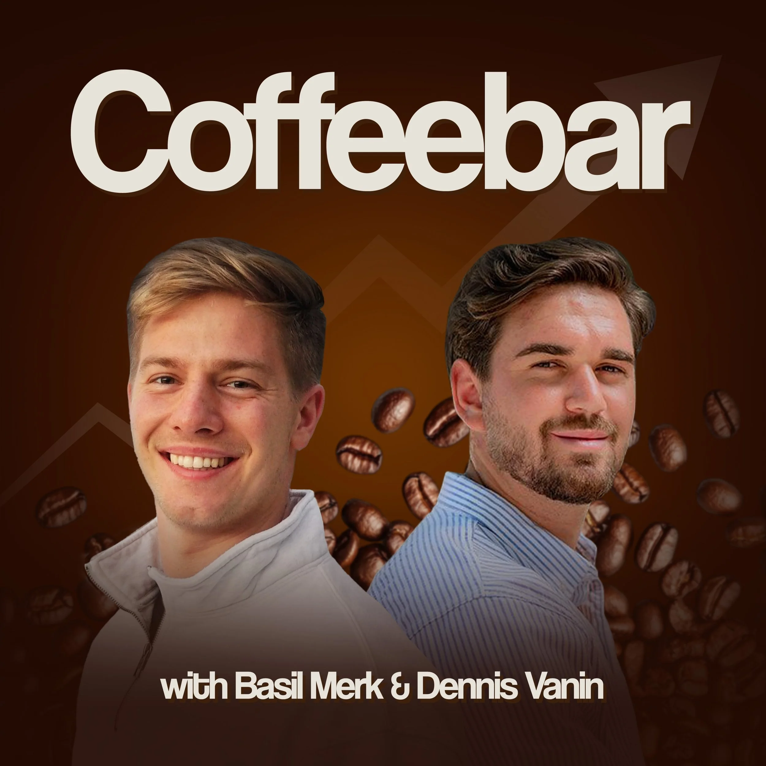 Basil Merk auf der Coverseite des Coffeebar Podcast, der in den Top 15% der Videopodcasts auf Spotify ist und in mehr als 25 Ländern gehört wird und in allen Channeln über 100 000 Menschen erreicht.