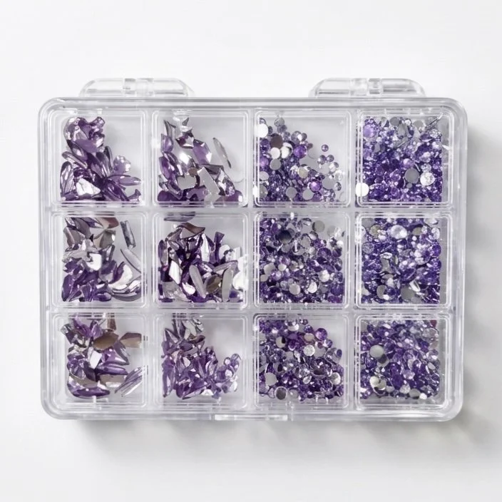 12 Grid Rhinestone Pack - Purple