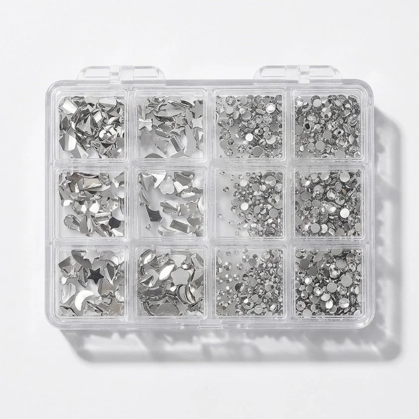 12 Grid Rhinestone Pack - Silver