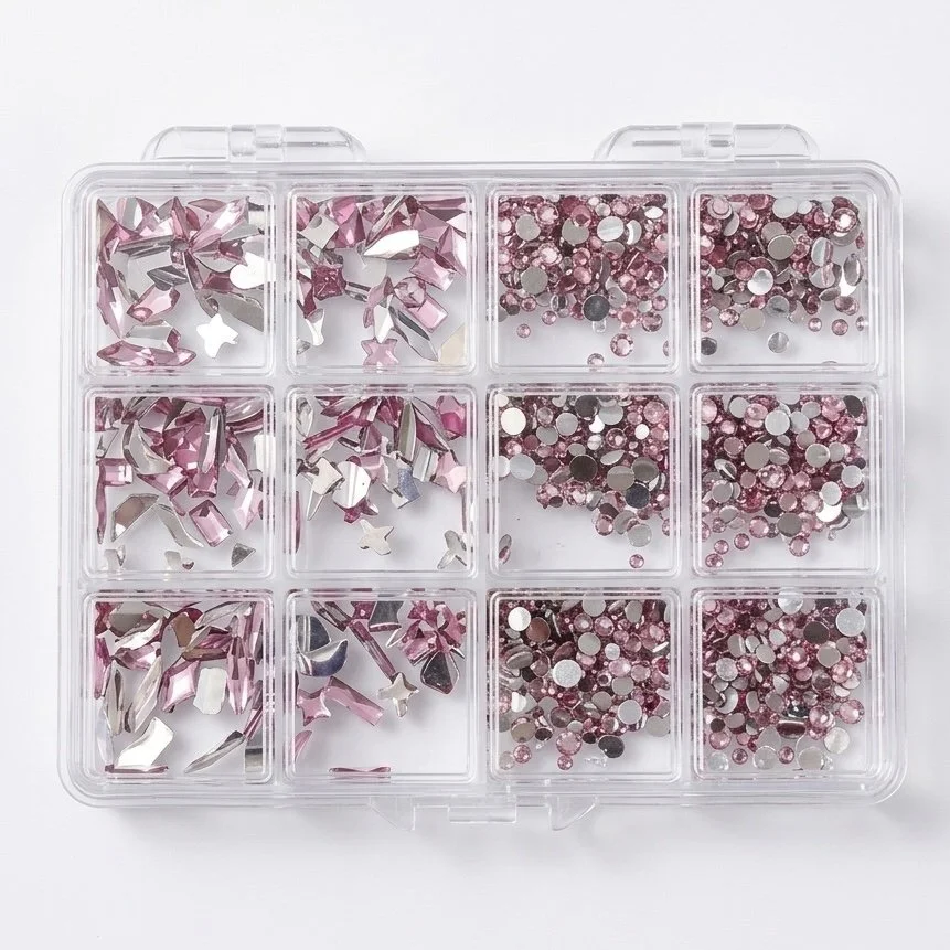 12 Grid Rhinestone Pack - Pink