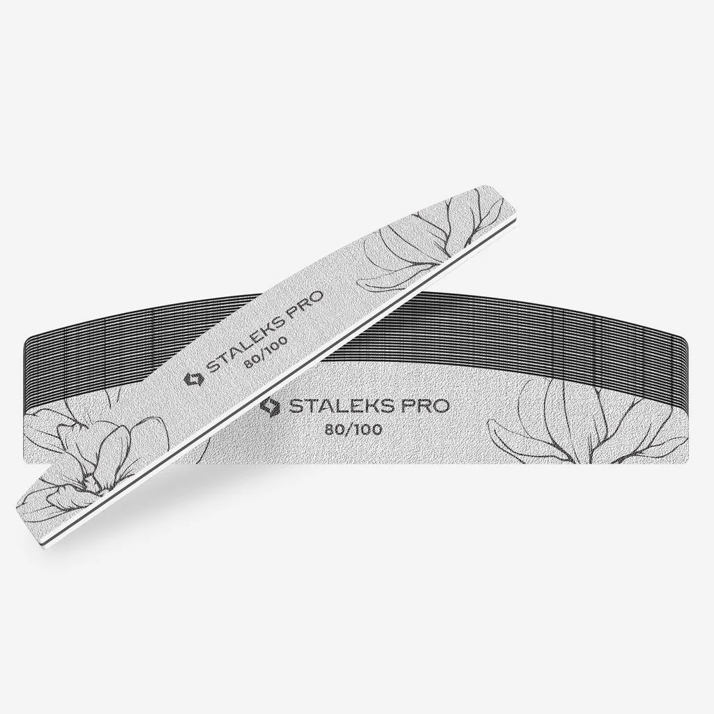 STALEKS Crescent Mineral Nail File EXPERT 40 80/100 grit (25 pcs)