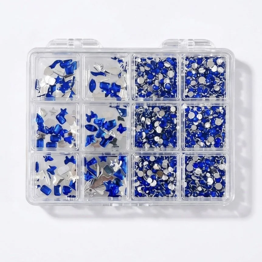 12 Grid Rhinestone Pack - Blue