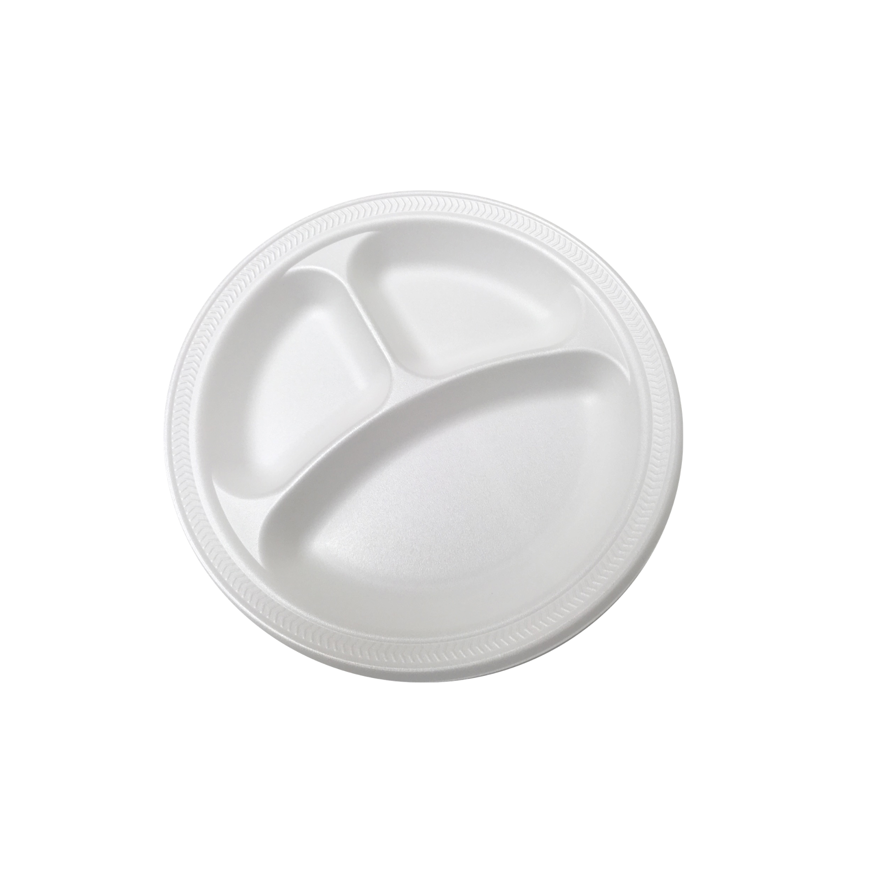 White Foam Plate, 3 Compartment (10.25")