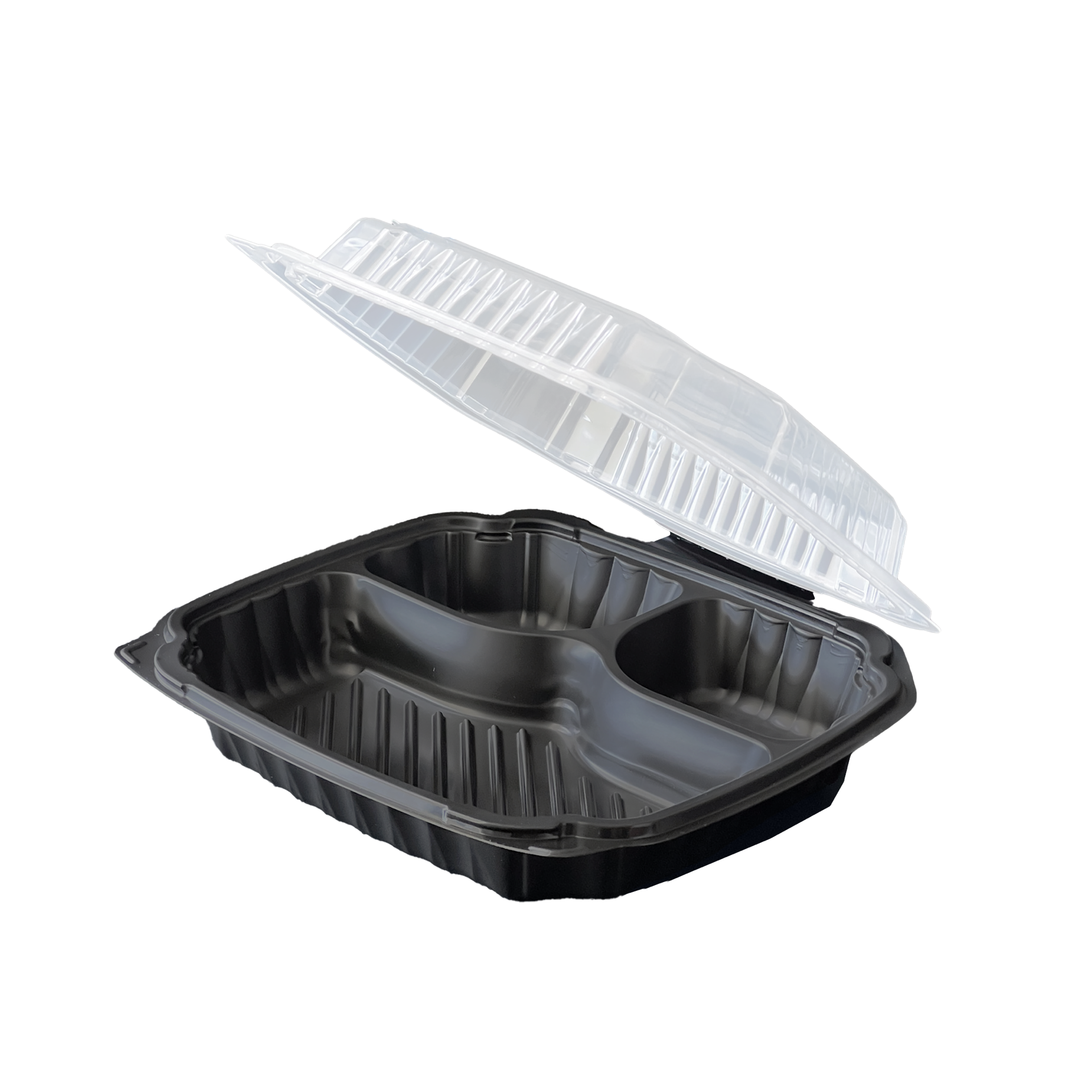 10" x 10" - Clear Top 3 Compartment PP Container