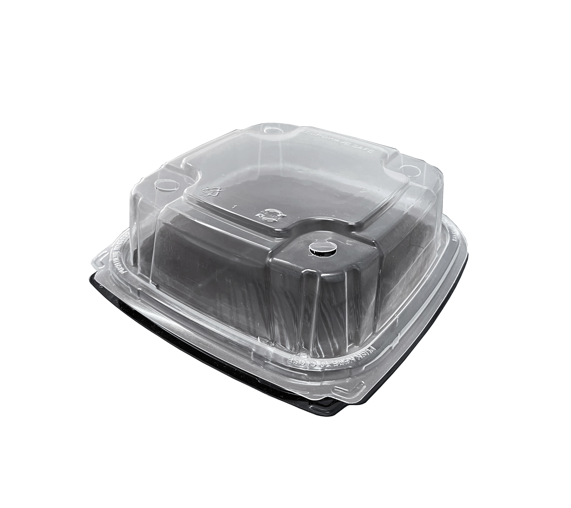 6" x 6" - Clear Top 1 Compartment PP Container