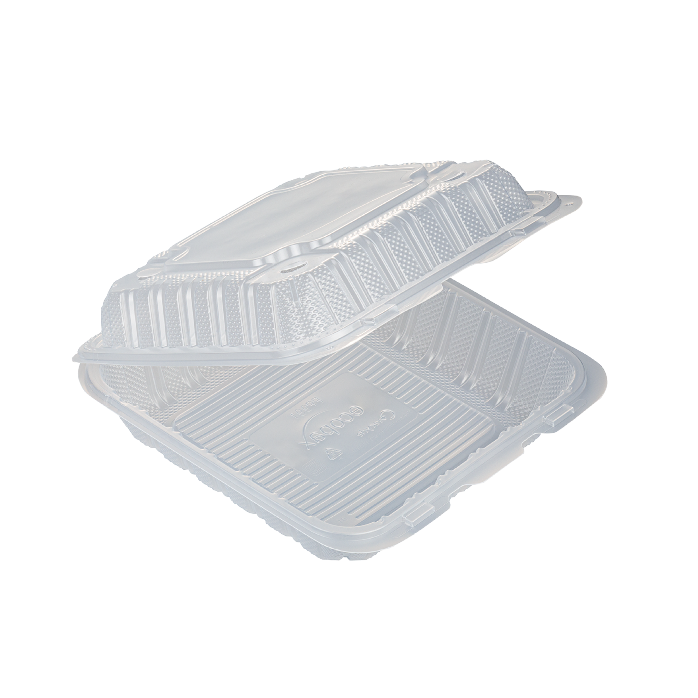 9" x 9" - Clear 1 Compartment PP Container