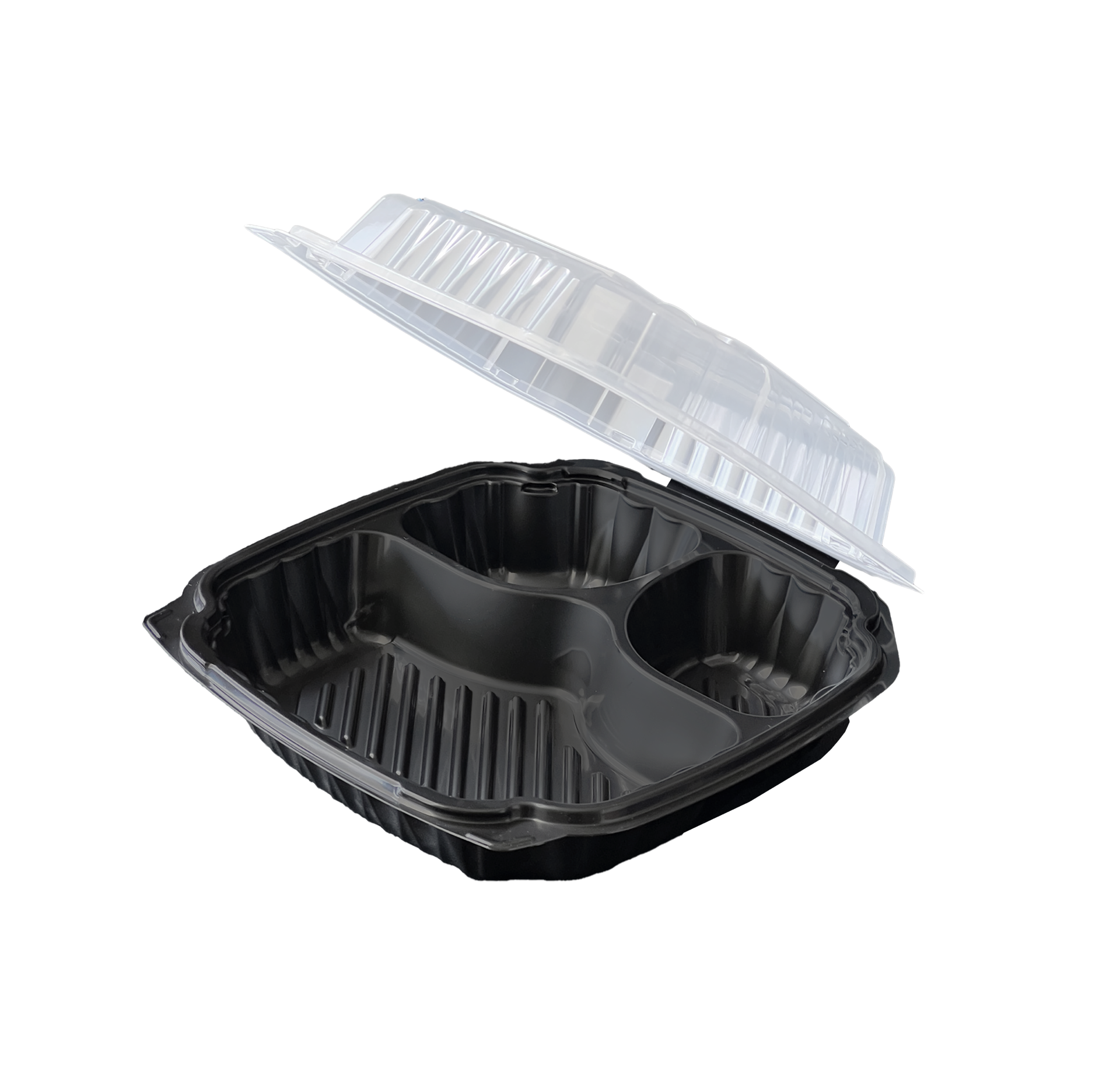 9" x 9" - Clear Top 3 Compartment PP Container