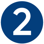 Number 2 inside a blue circle