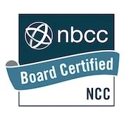 NBCC Board Certified NCC logo with blue and white design