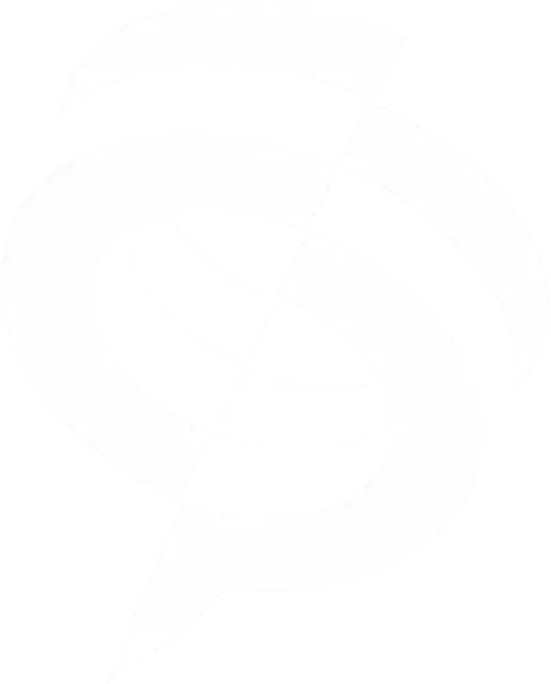 Pixelated black and white logo featuring a stylized rose with a speech bubble outline.