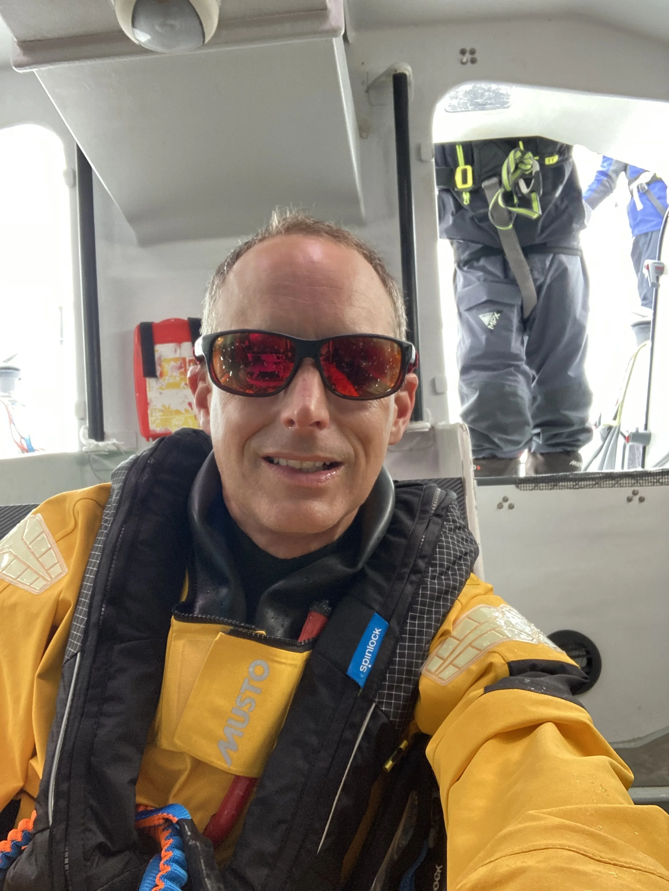 David Rowen navigating Class 40 Cantaloop 40 out of the North Channel by Hurst Castle at the start of the RORC Fastnet Race 2023