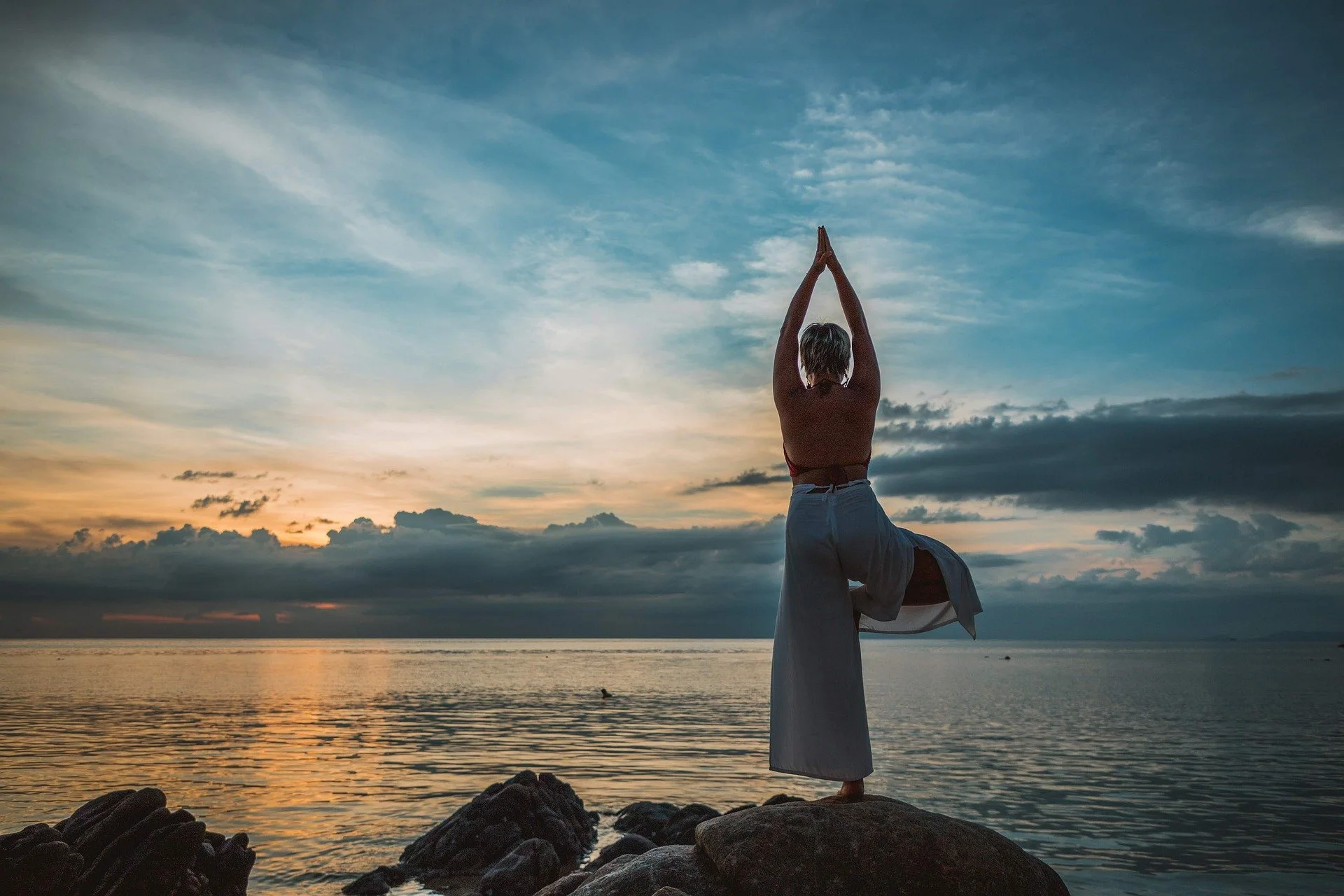 Practicing Yoga by the Water