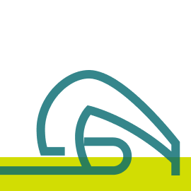 A peace sign made of black paper with a green paper background, with a yellow paper strip at the bottom.