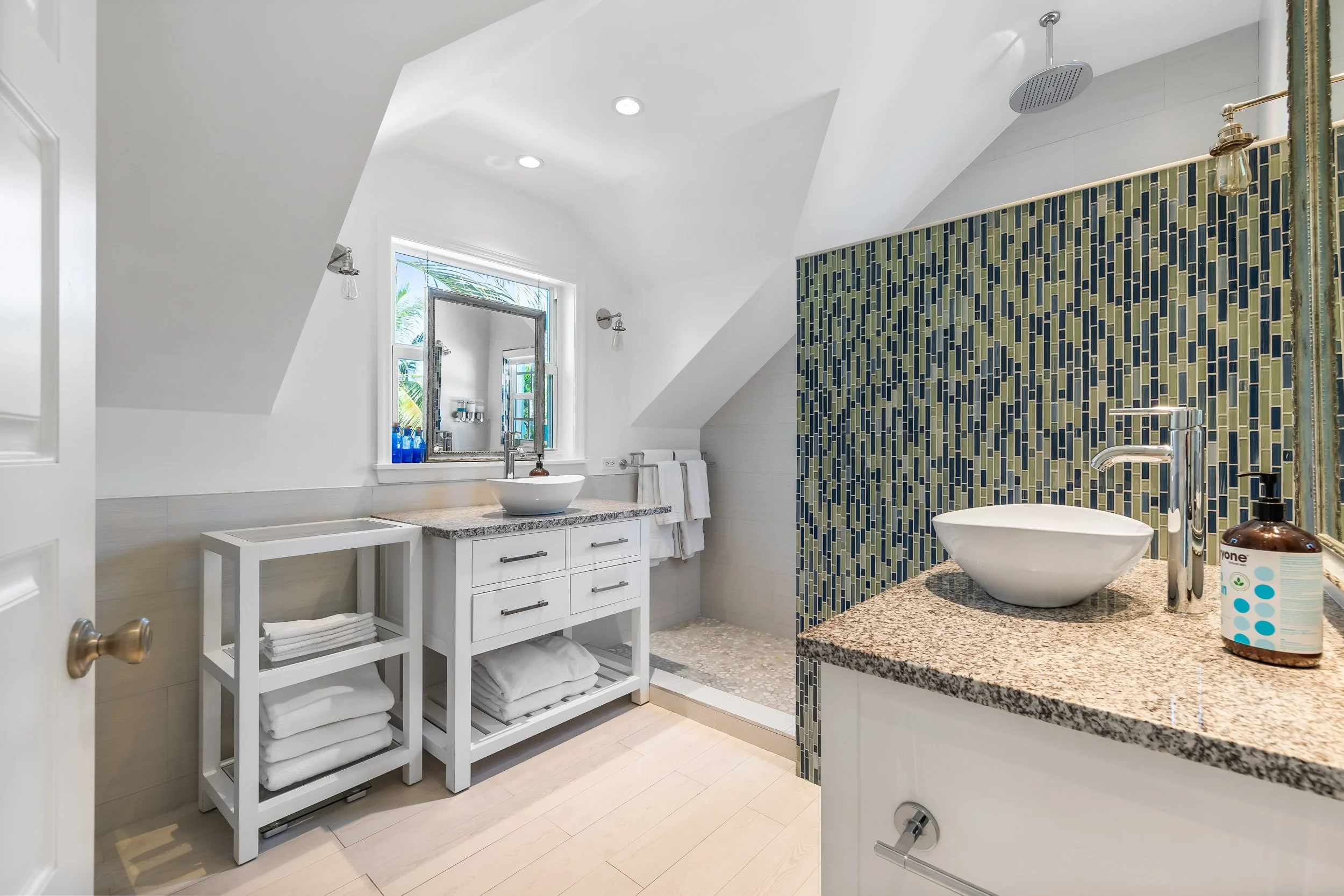 King Bath with Dual Vanities and Walk in Shower