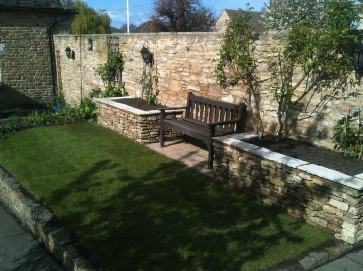 Drystone Raised Flowerbeds in Yarwell