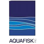 A logo with the word 'AQUAFISK' and a blue background featuring stylized water waves.