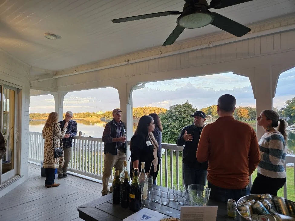 A group of people on a porch
