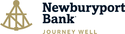 Newburyport Bank logo with a sailboat icon and the slogan 'Journey Well'