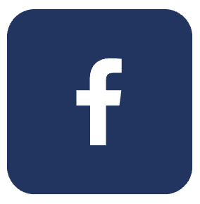 Facebook logo with a white lowercase 'f' on a blue background