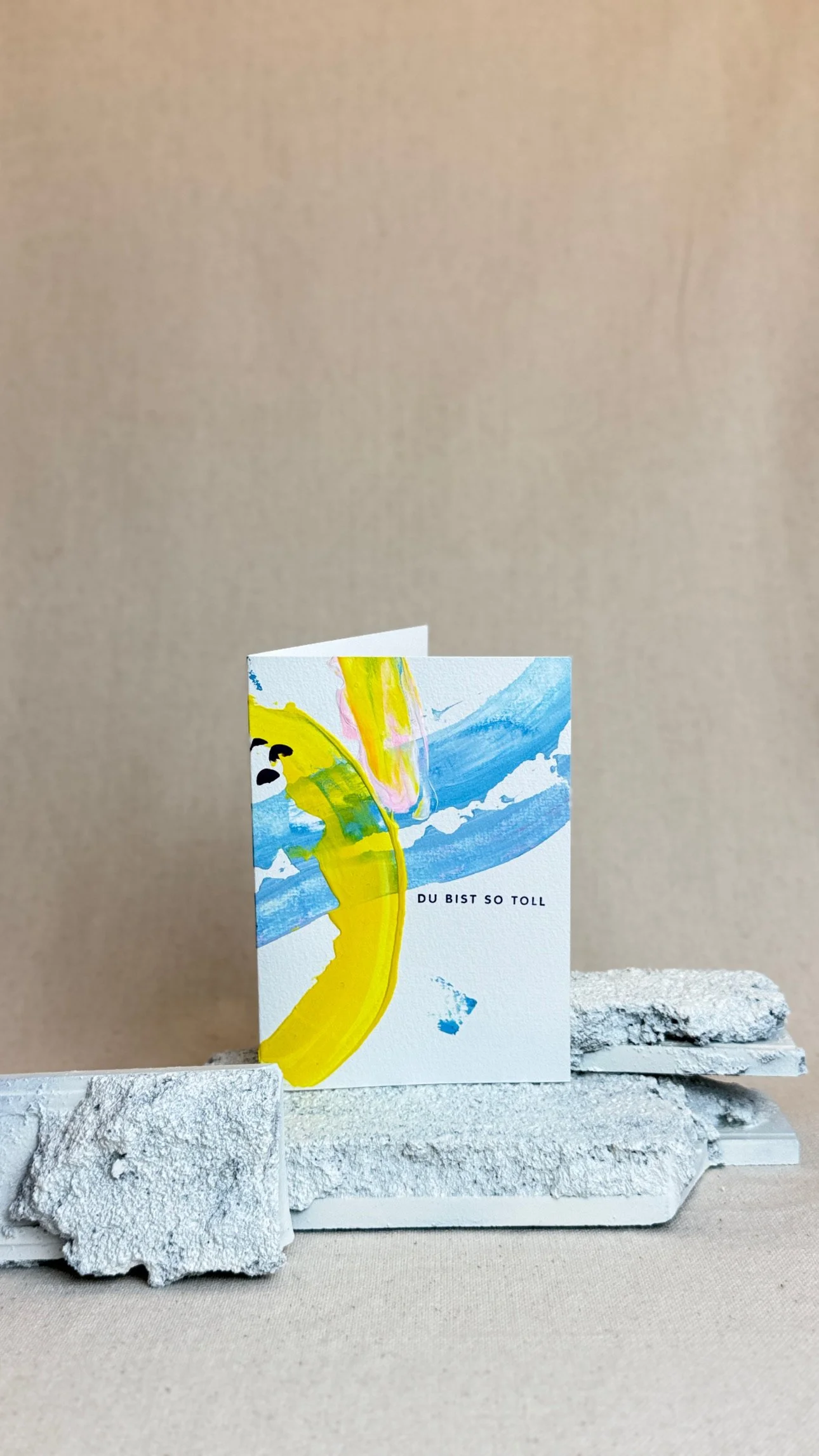 Kunstkarte mit abstraktem Farbdesign Schriftzug "Du bist so toll'