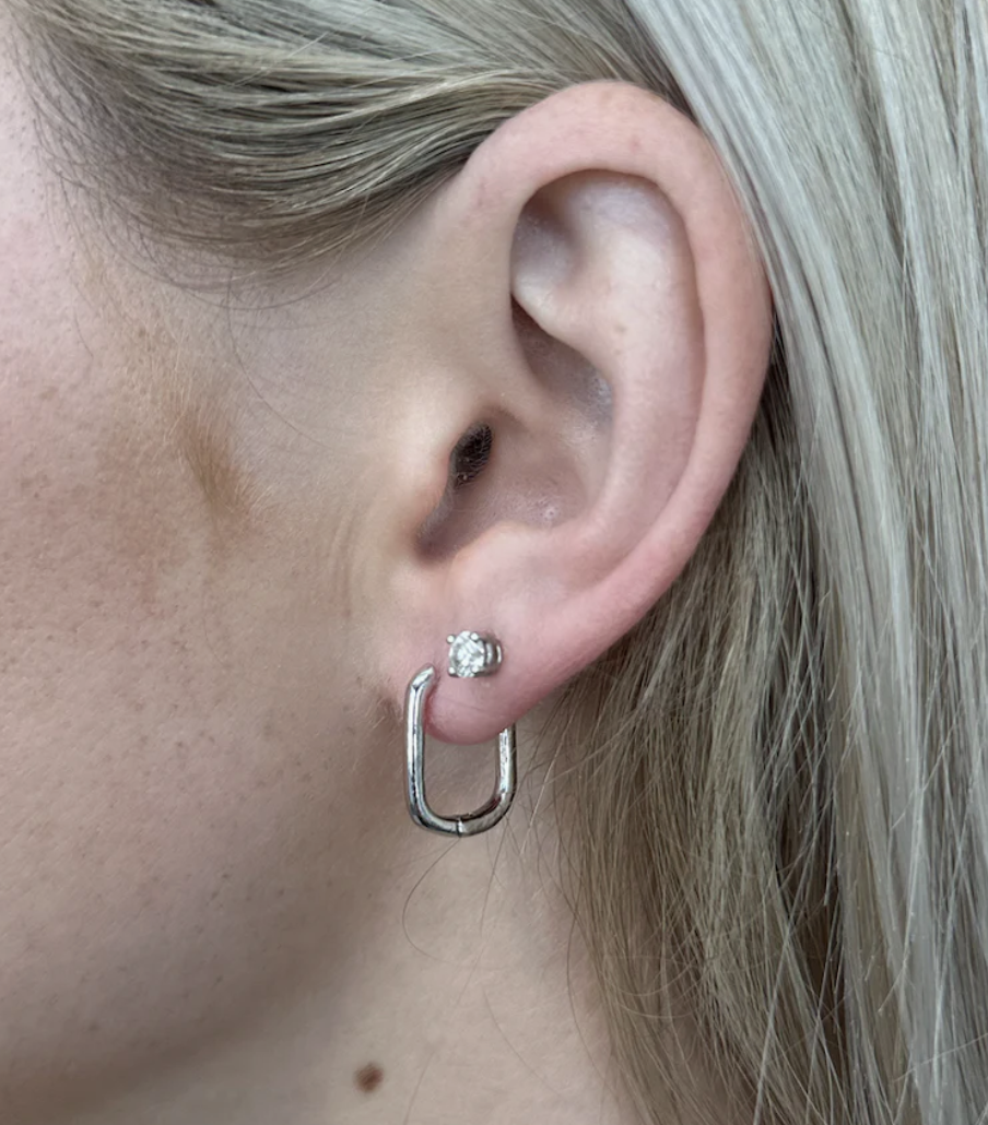 rectangle hoop earrings