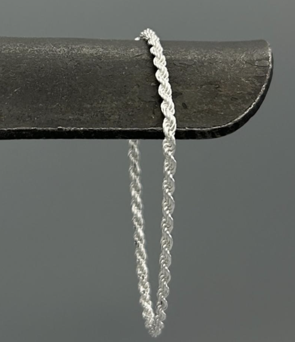sterling silver rope bracelet