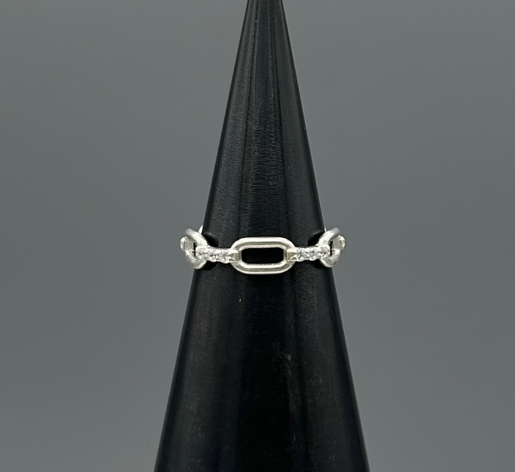 half pave link ring