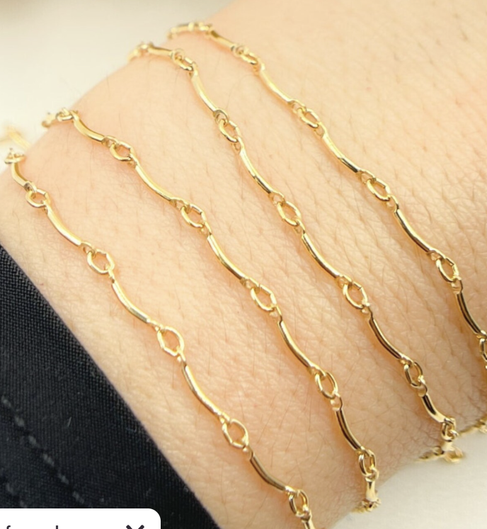 14k gold filled bar chain