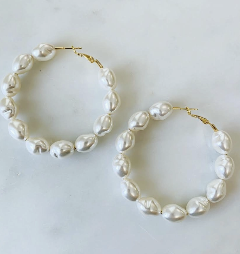 jenny gold-fill faux pearl hoops