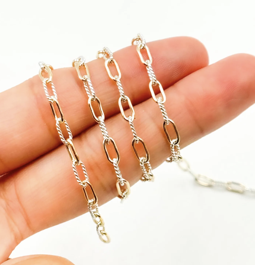 mixed metal paperclip chain