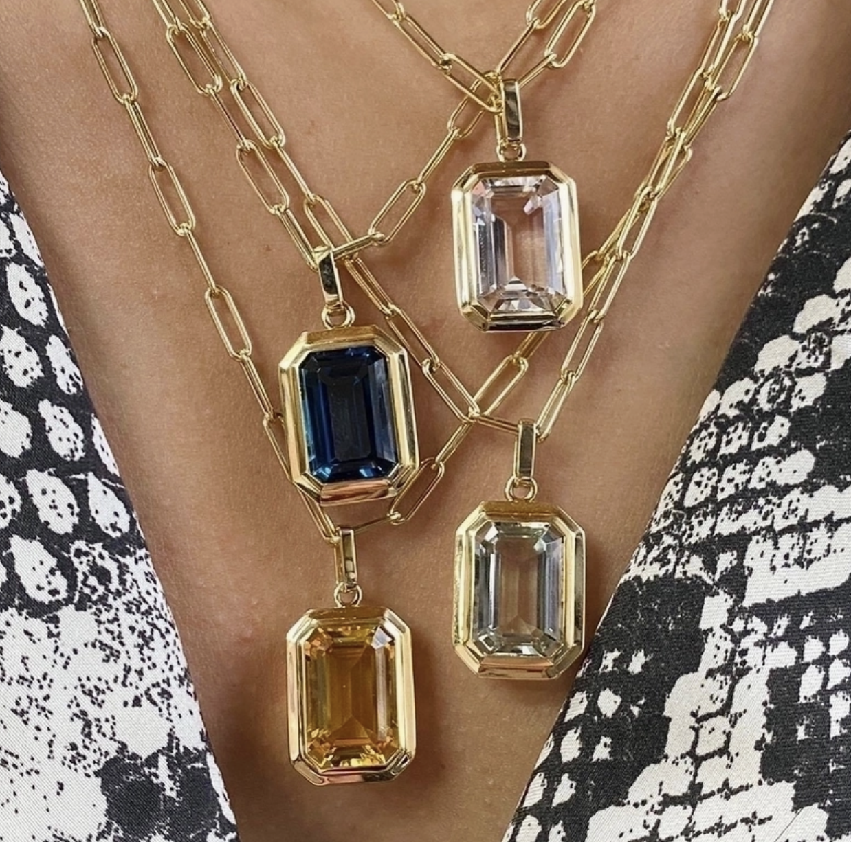 gold-plated cubic zirconia necklace