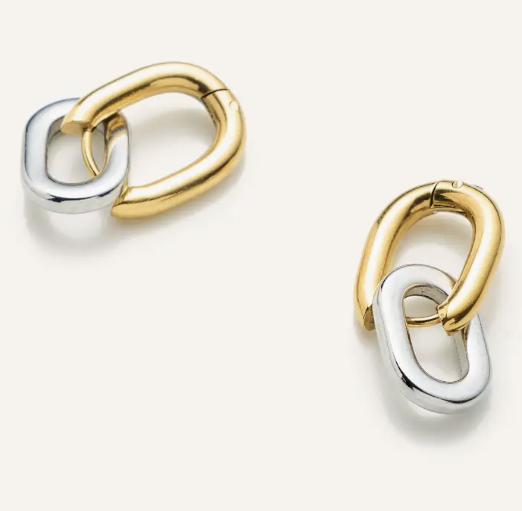 mixed metal link hoops