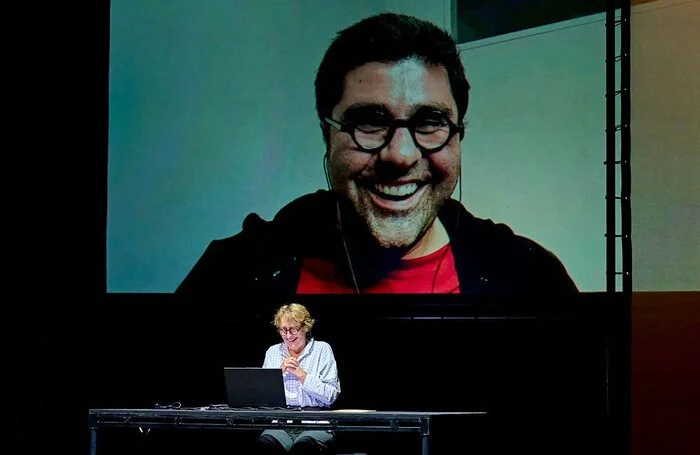 Fiona Shaw in ECHO at the Royal Court, photo by Manuel Harlan