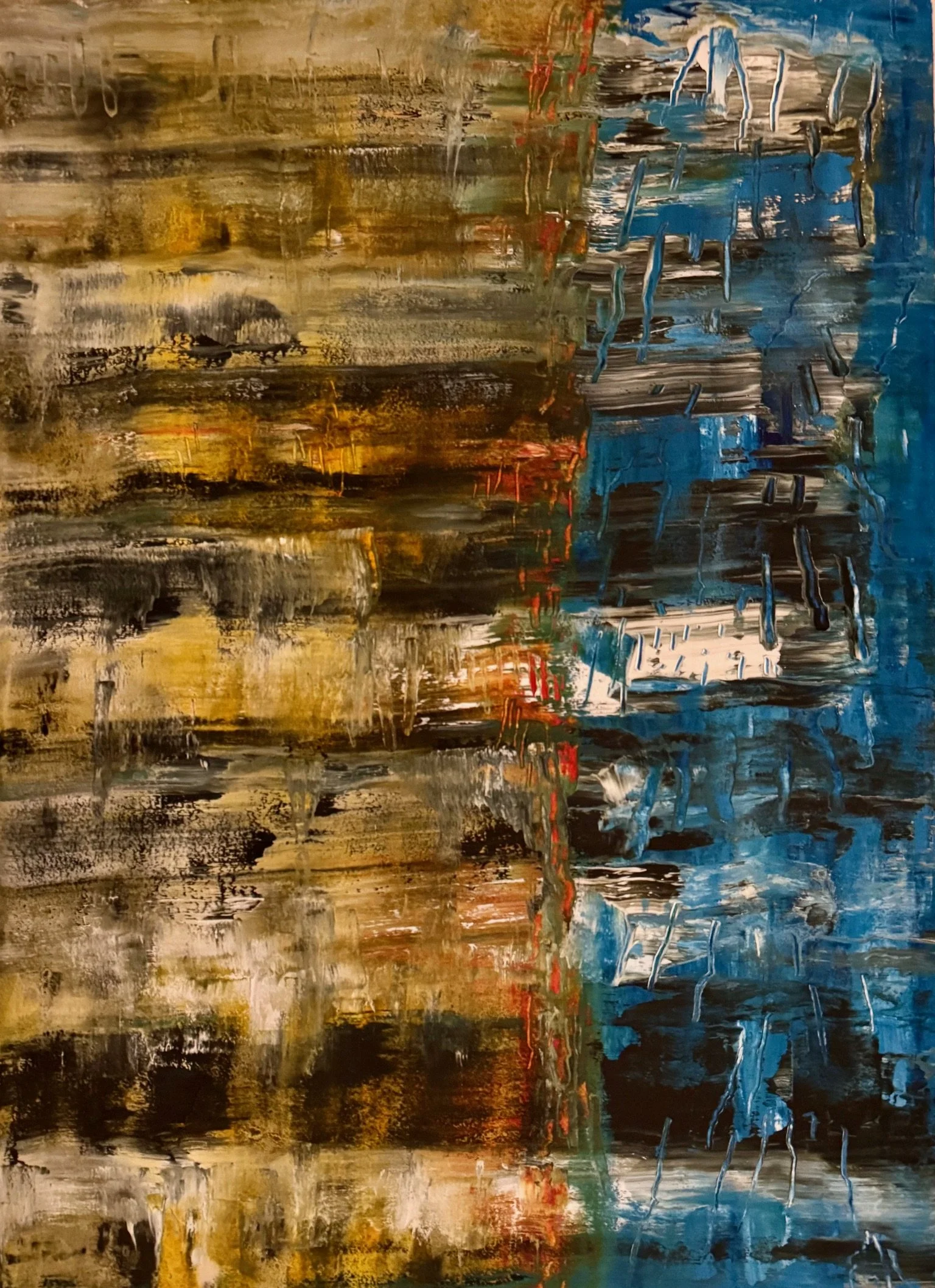   Divided Spaces 2   2025, Oil On Paper  30 x 22 in  #JS-2025-0002 