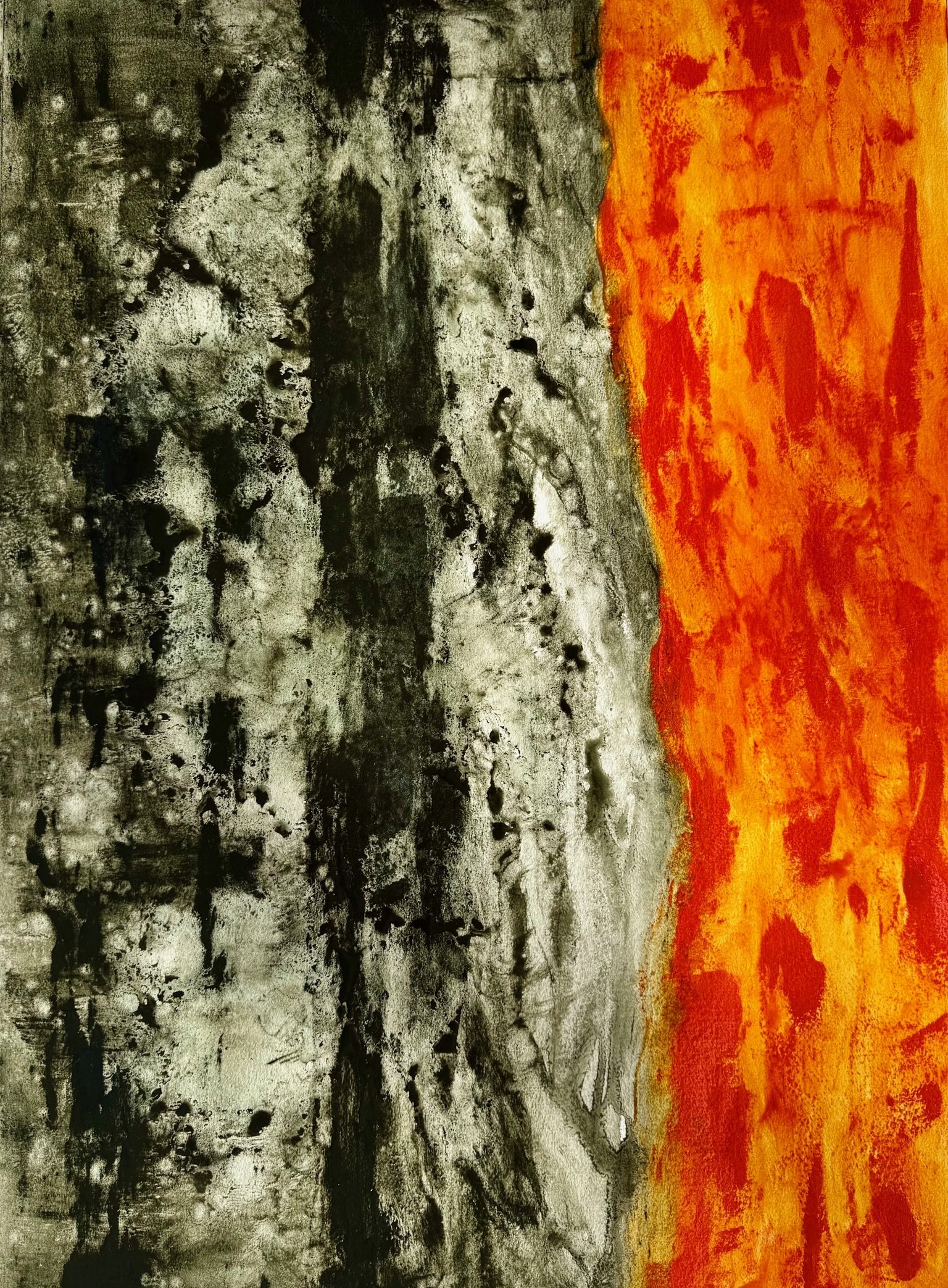   Divided Spaces 1   2025, Oil On Paper  30 x 22 in  #JS-2025-0001 
