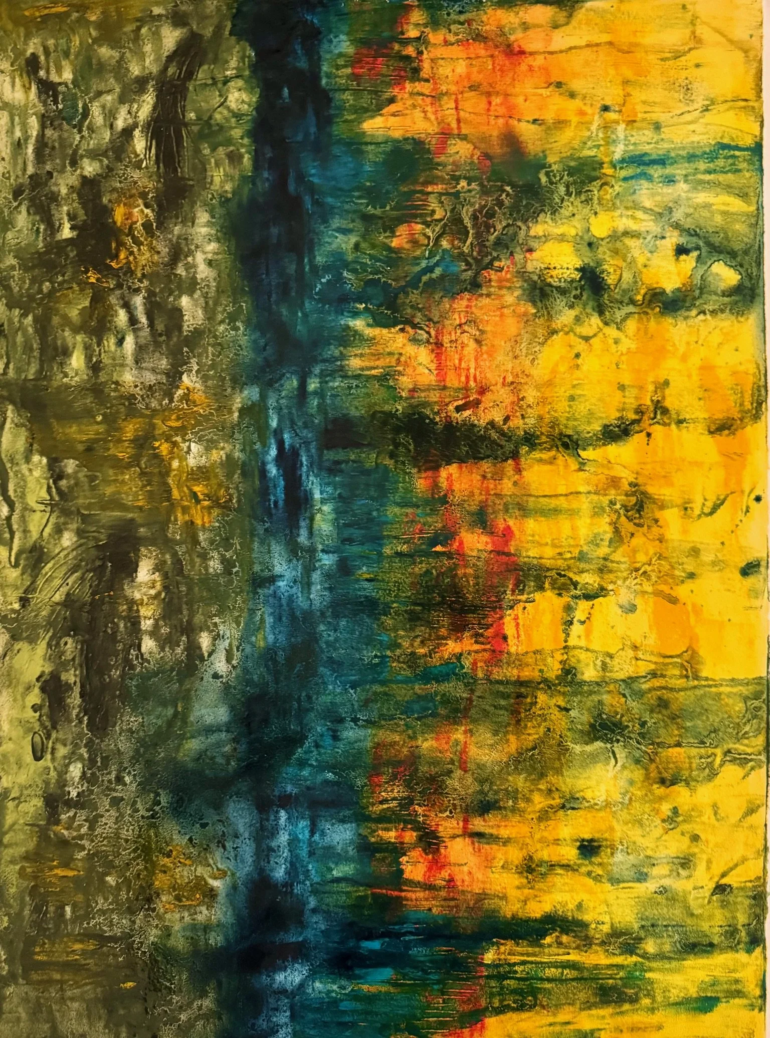   Divided Spaces 3   2025, Oil On Paper  30 x 22 in  #JS-2025-0003 