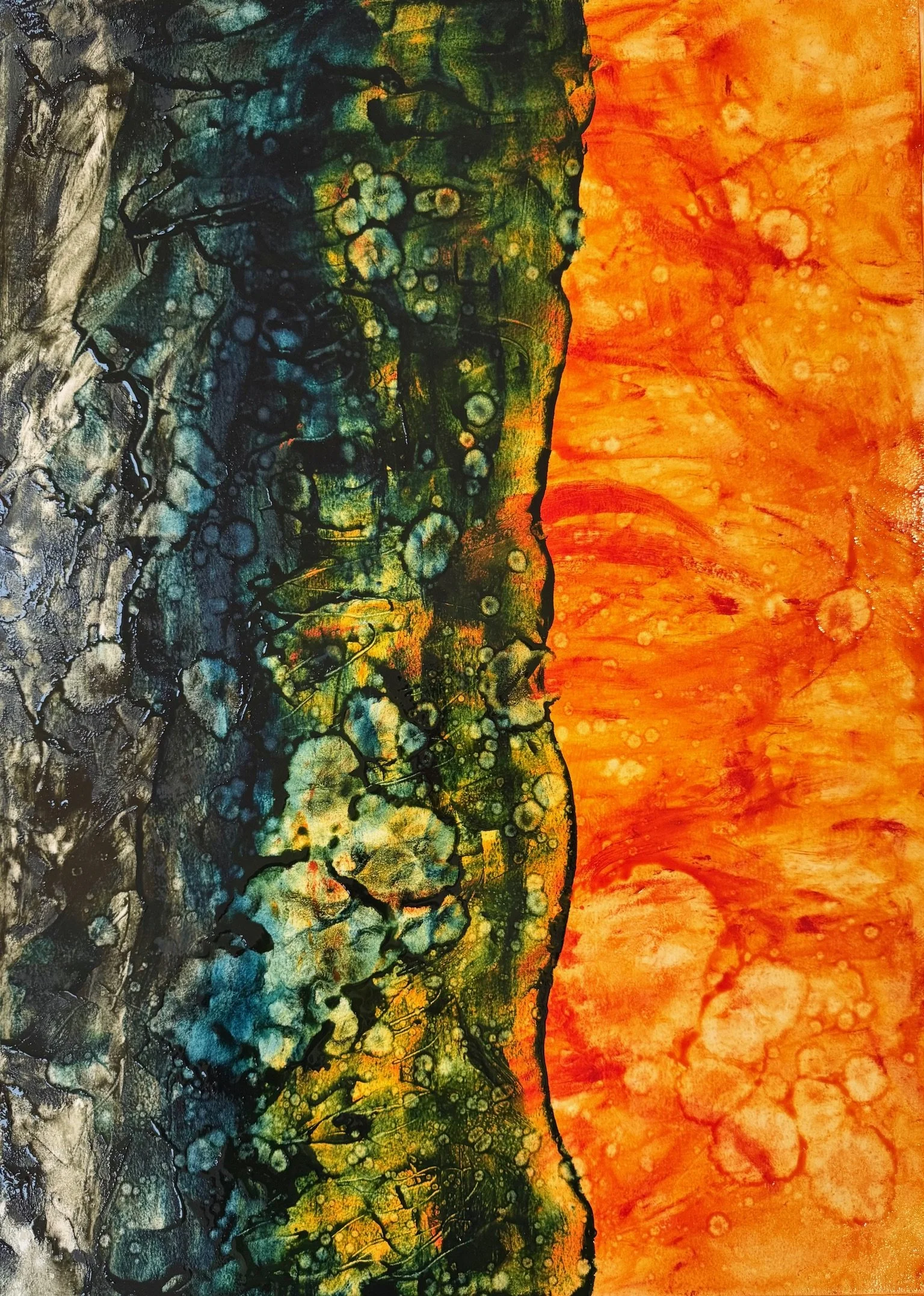   Divided Spaces 6   2025, Oil On Paper  30 x 22 in  #JS-2025-0006 