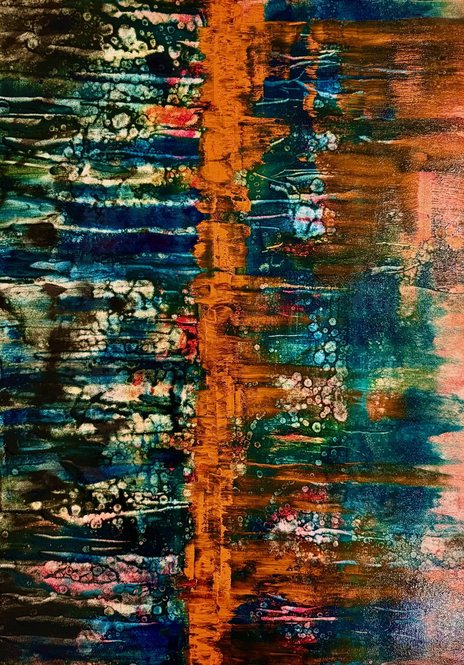   Divided Spaces 8   2025, Oil On Paper  30 x 22 in  #JS-2025-0008 