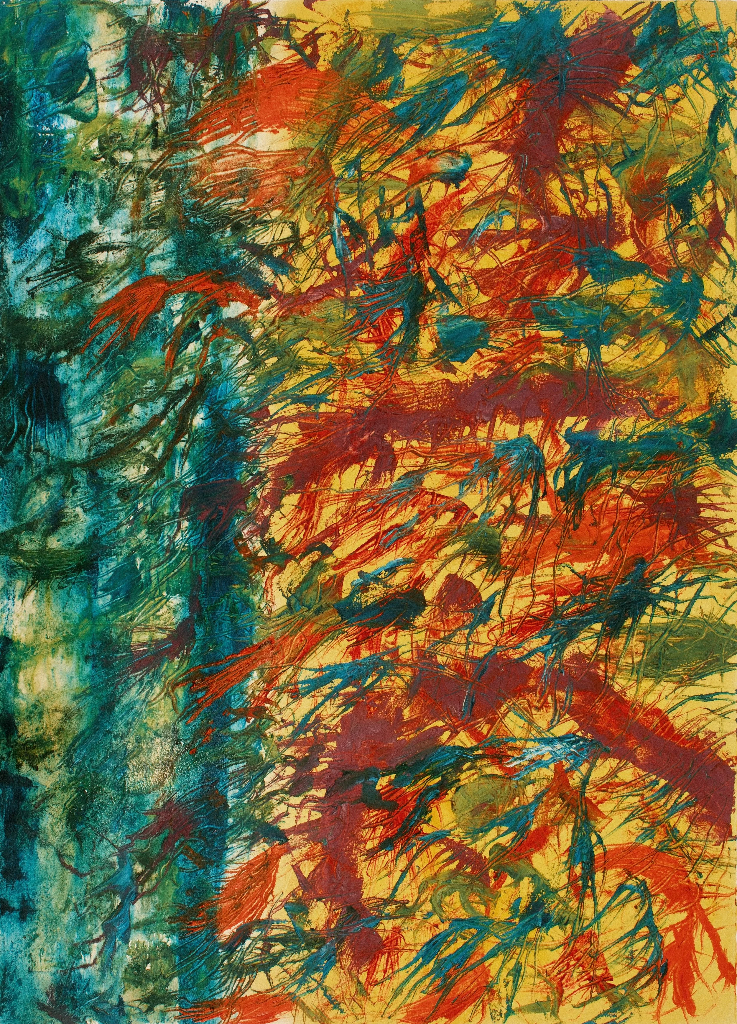   Divided Spaces 4   2025, Oil On Paper  30 x 22 in  #JS-2025-0004 