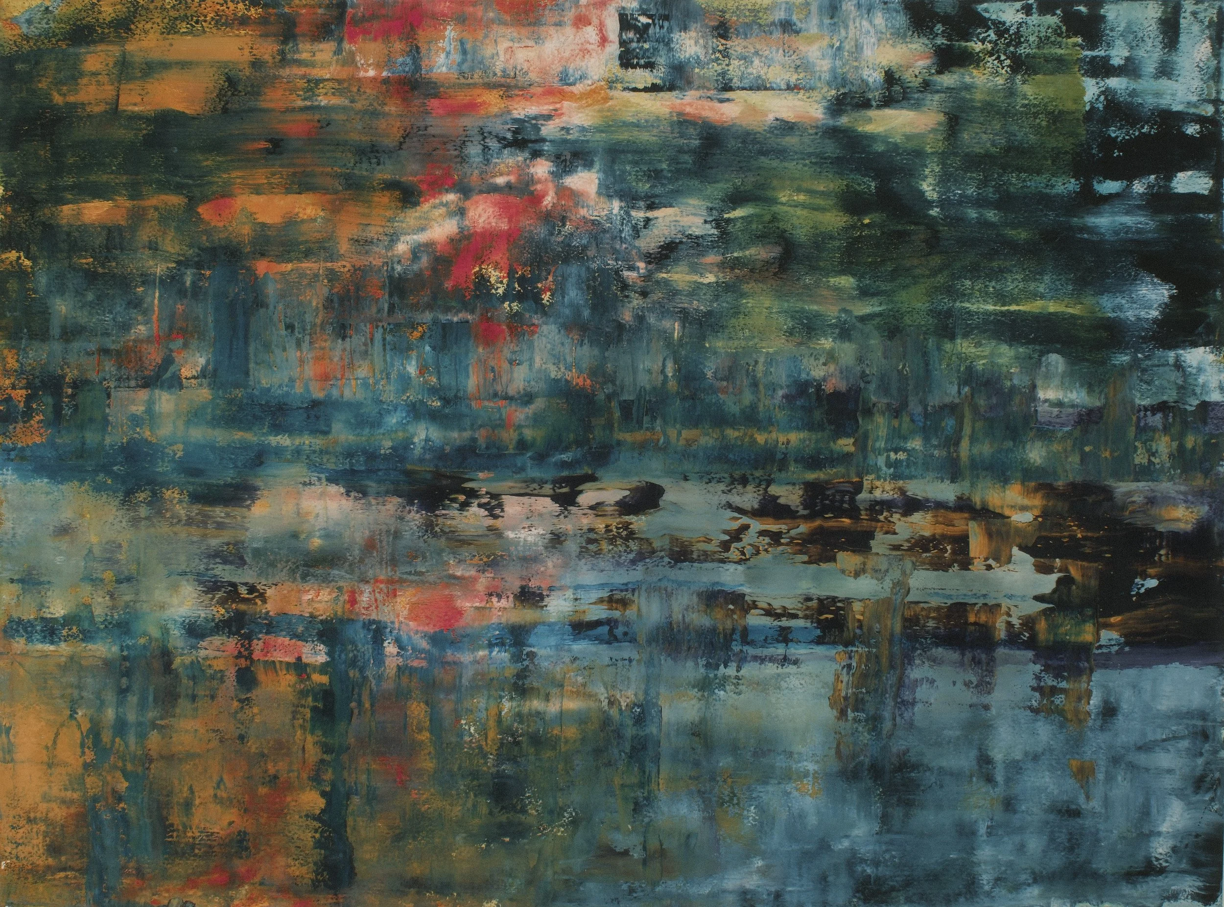   Les Nymphéas 9   2025, Oil On Paper  22 x 30 in  #JS-2025-0039 