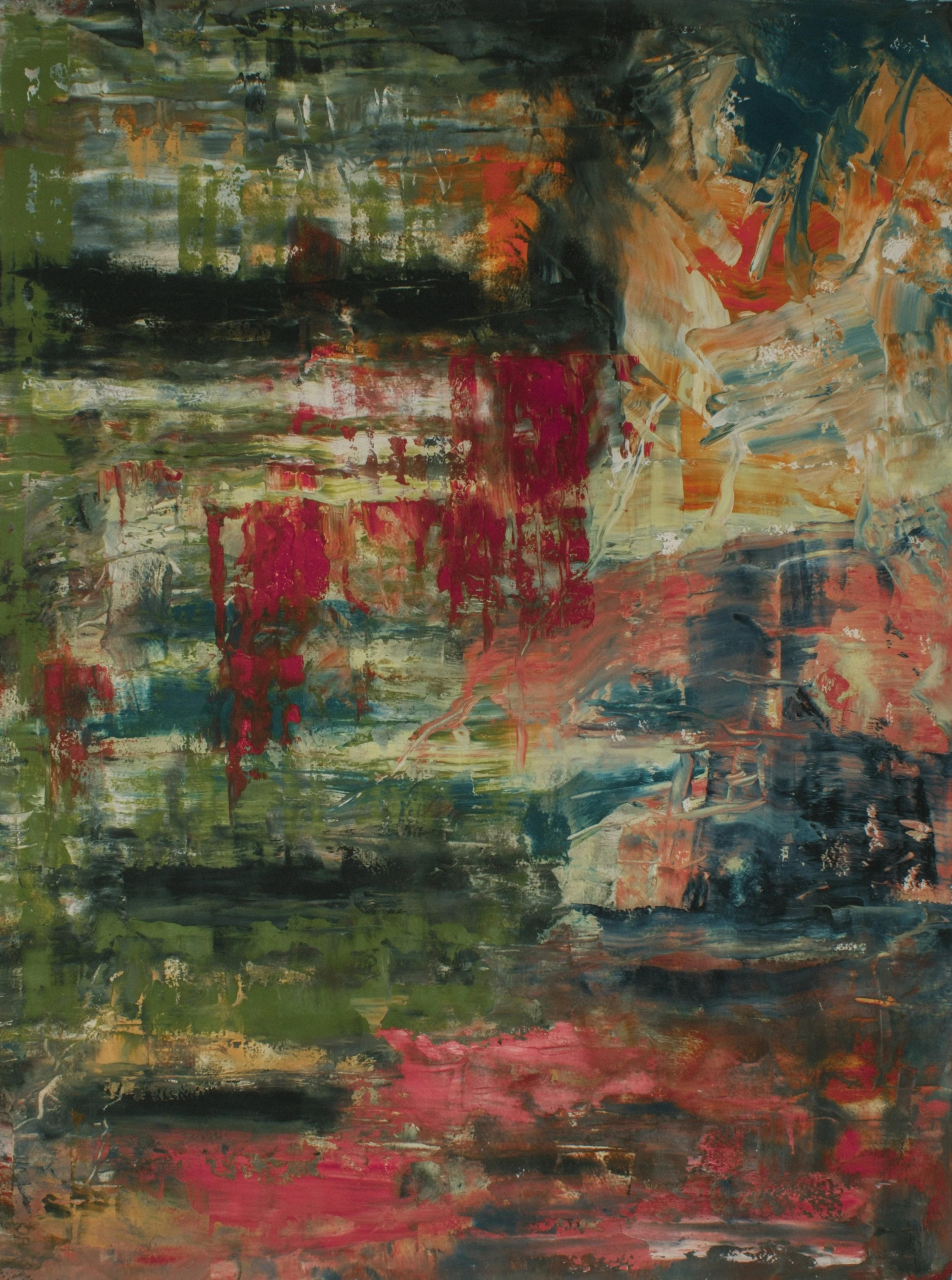   Les Nymphéas 10   2025, Oil On Paper  30 x 22 in  #JS-2025-0040 