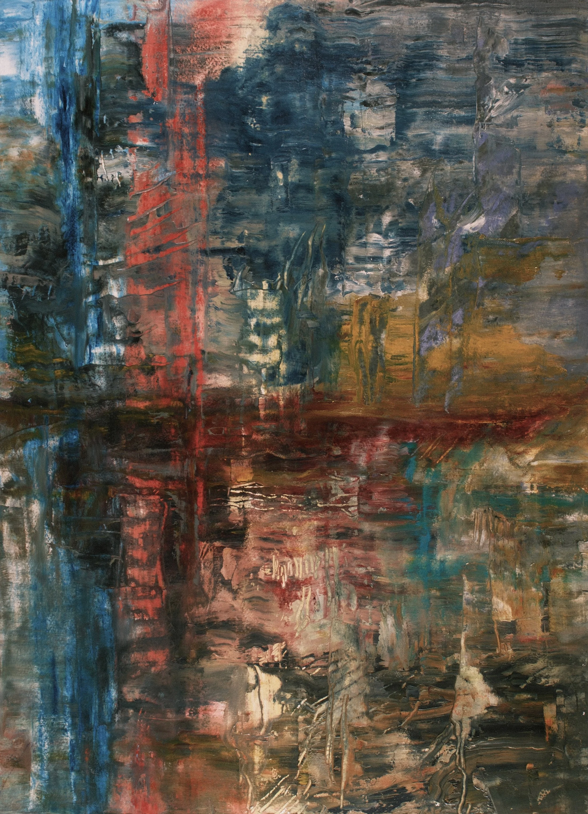   Water 1   2023, Oil On Paper  30 x 22 in  #JS-2023-0004 