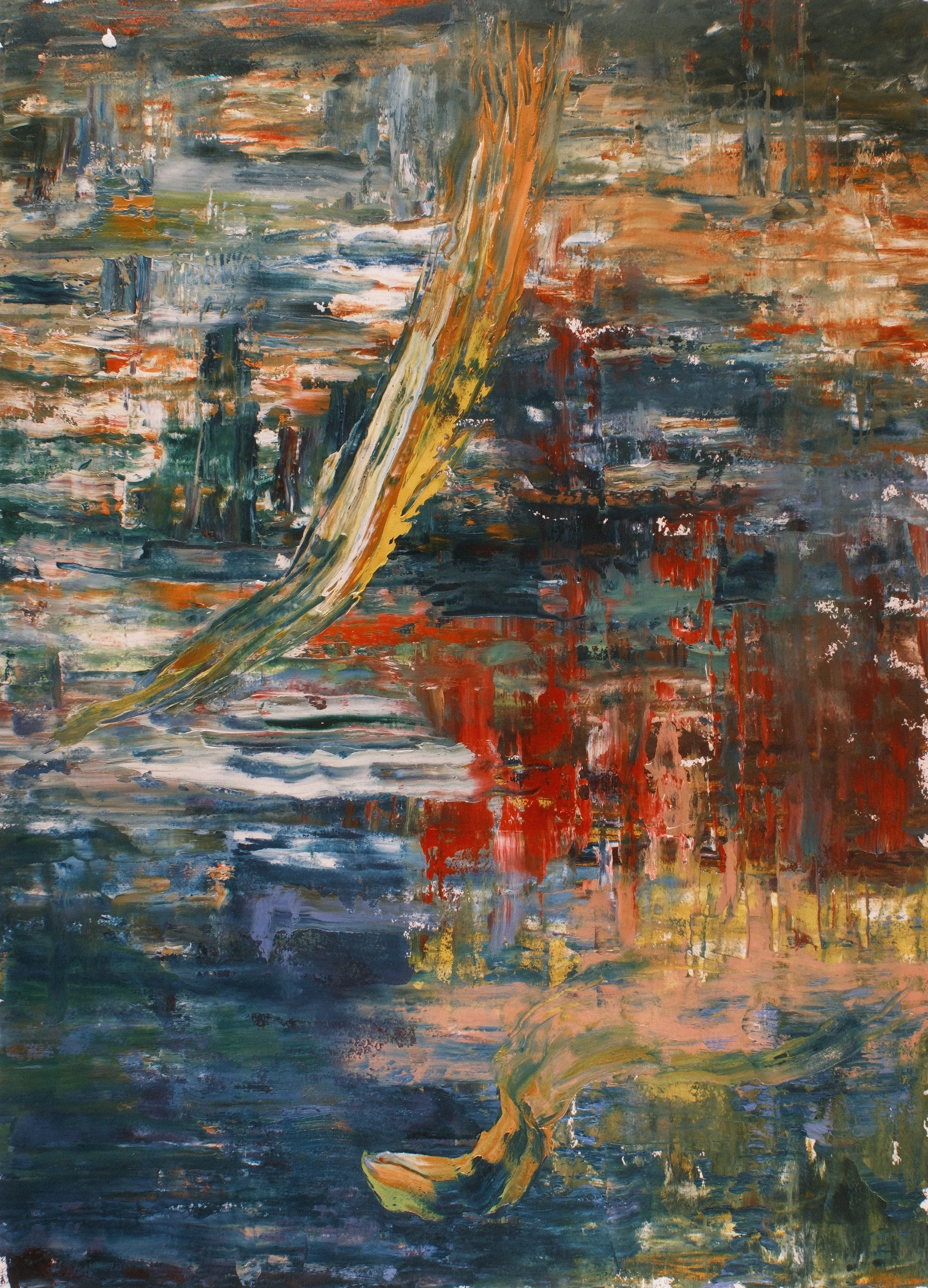   Water 4   2023, Oil On Paper  30 x 22 in  #JS-2023-0008 