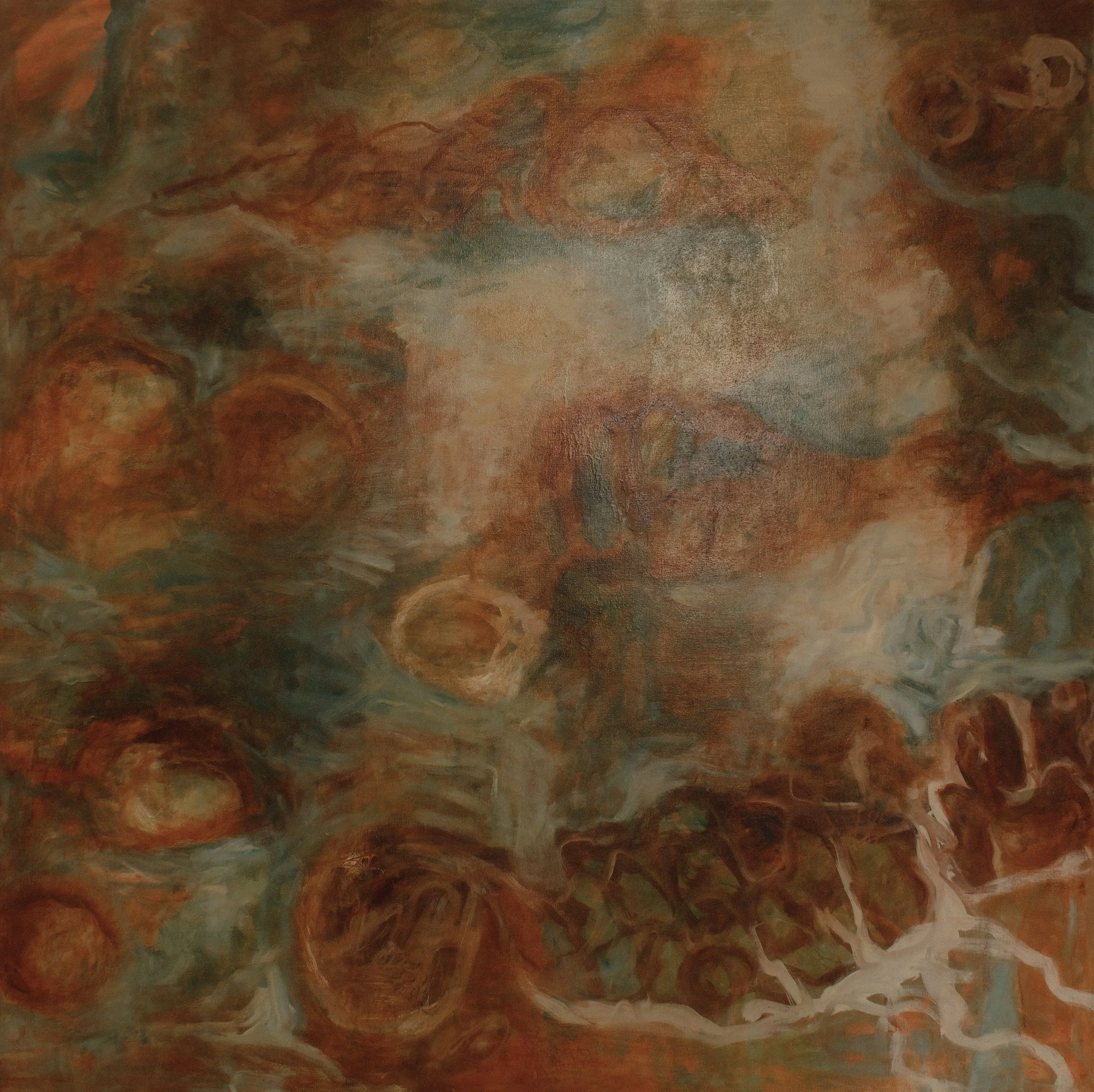   Our Disappeared Friends   1995, Oil On Canvas  60 x 60 in  #JS-1995-0004 