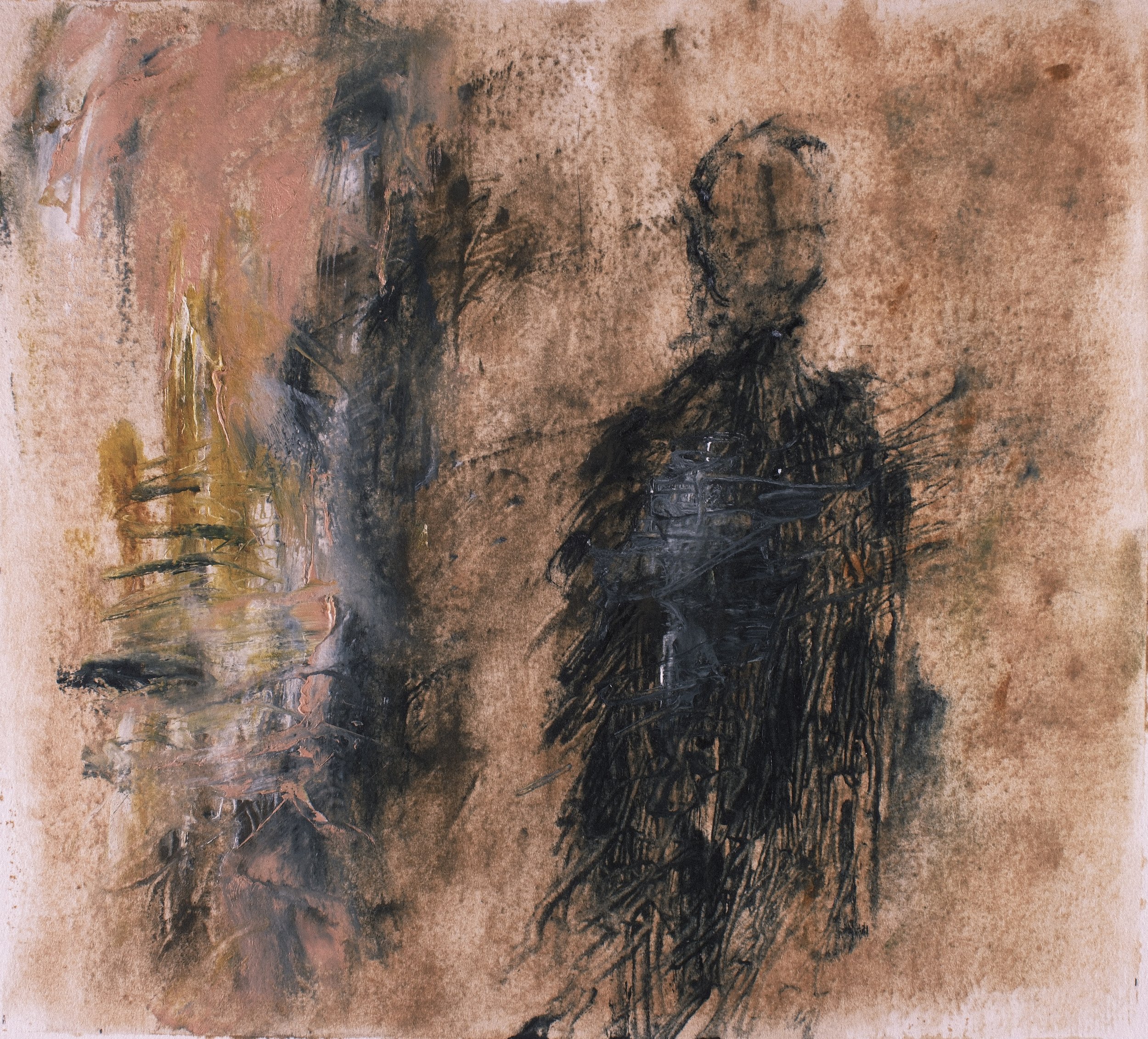   Moral Injuries 4312   2019, Oil On Paper  12 x 13 in  #JS-2019-0027 