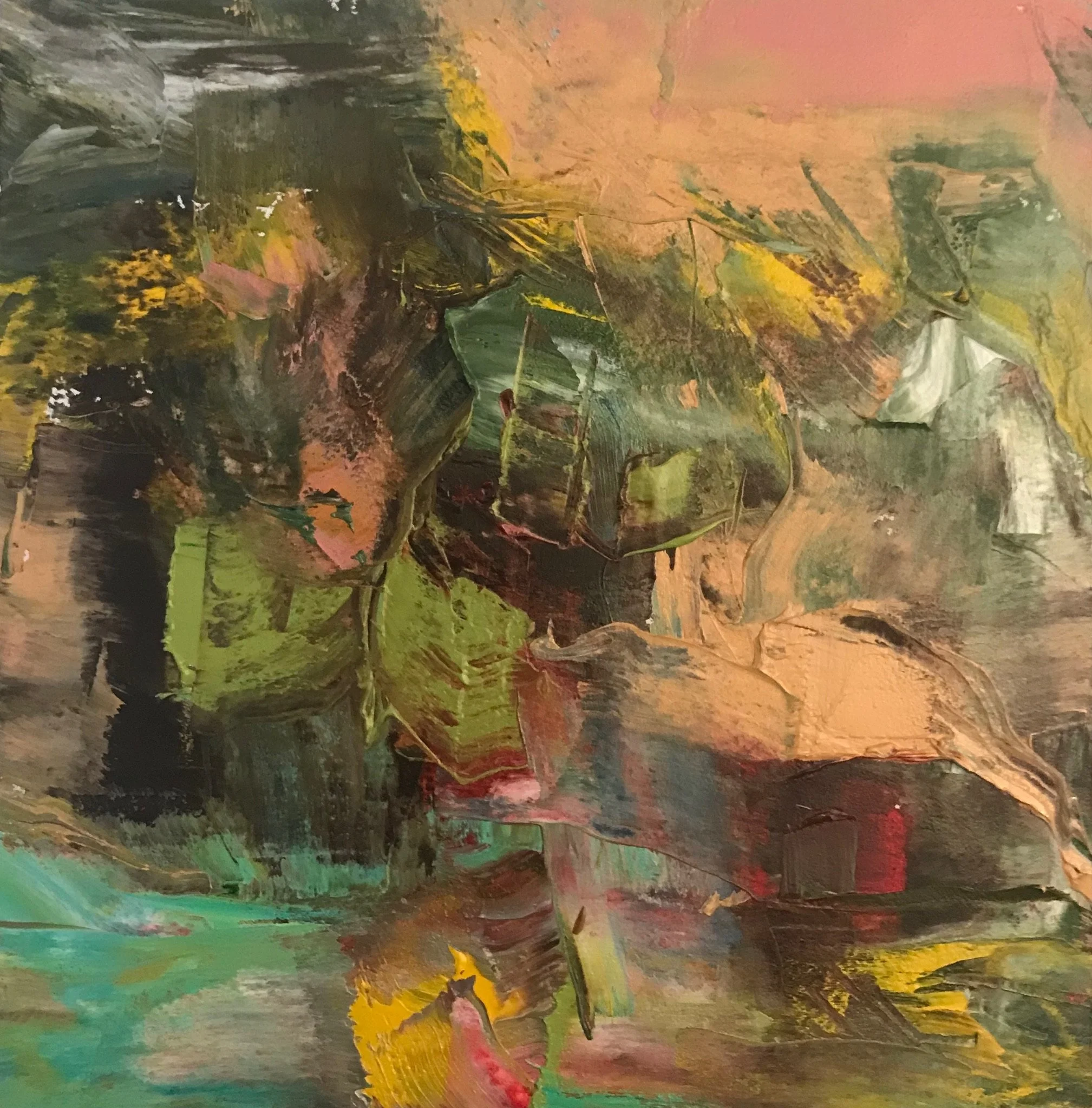   Untitled   2018, Oil On Paper  8 x 8 in  #JS-2018-0047 
