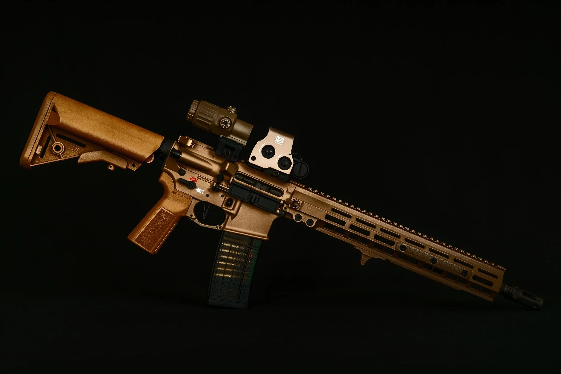 Custom AR-15 rifle build by Nexus Defense & Machine Co with optic and rail system