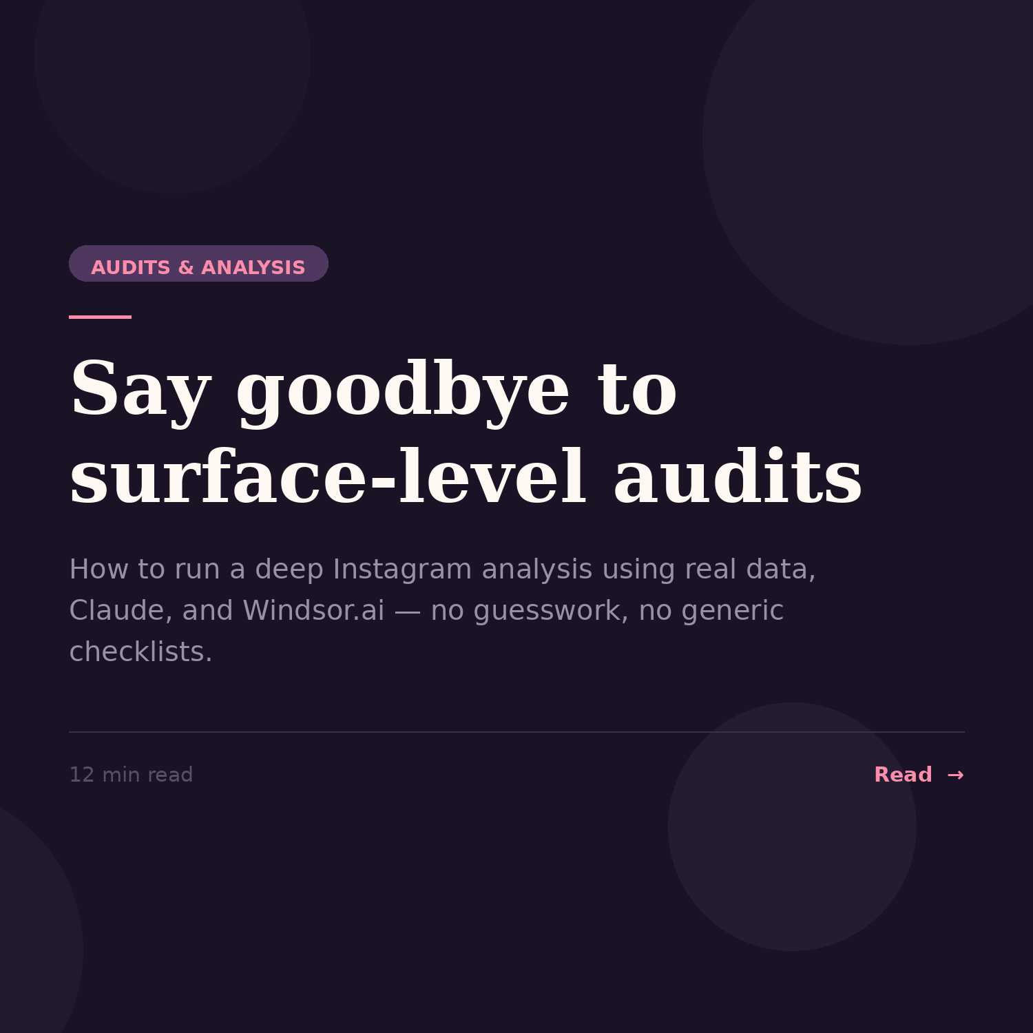 Say Goodbye to Surface-Level Audits: The Smart Way to Diagnose Instagram Performance with AI