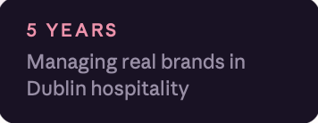 5 years managing real brand social media in Dublin hospitality